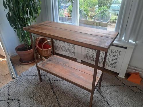 Industriële Sidetable | commode met extra wandplank, Huis en Inrichting, Tafels | Sidetables, Gebruikt, 25 tot 50 cm, Rechthoekig