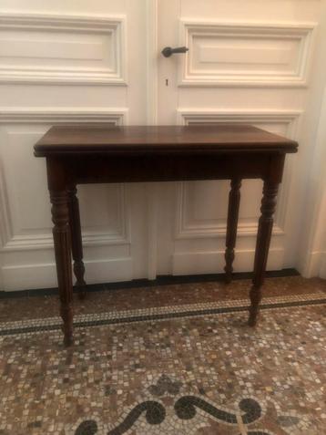 ANTIEKE FRANSE KAARTTAFEL MAHONIE SIDETABLE BIJZETTAFEL beschikbaar voor biedingen