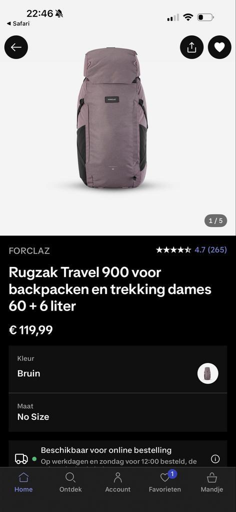 Forclaz Travel 900 Rugzak backpack gezocht, Sieraden, Tassen en Uiterlijk, Tassen | Rugtassen, Gebruikt, Overige merken, 40 cm of meer