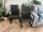 2 Mooie leren stoelen - Zo goed als nieuw!, Huis en Inrichting, Twee, Zwart, Leer, Ophalen of Verzenden
