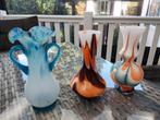 Vintage Art Vazen Set, Overige kleuren, Ophalen of Verzenden, Minder dan 50 cm, Glas