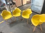 4x kuipstoel oker geel hout, Ophalen, Zo goed als nieuw, Eén