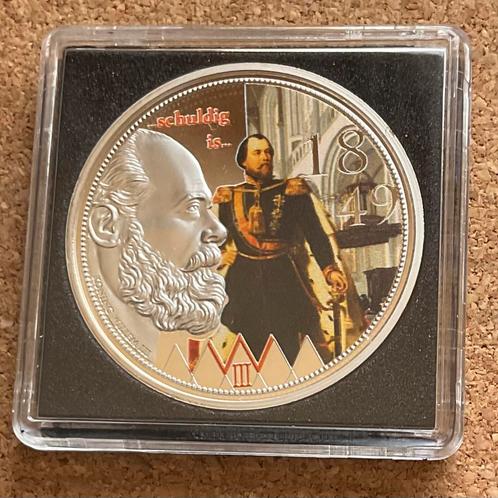 Penning - Koning Willem III Ingehuldigd op 12 Mei 1849, Postzegels en Munten, Penningen en Medailles, Overige materialen, Nederland