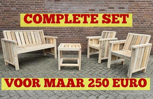 ✅Uniek sloophouten tuinset – Stoer & sfeervol tuinset!, Tuin en Terras, Tuinsets en Loungesets, Nieuw, Bank, Stoel, Ophalen of Verzenden
