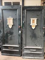 Oude antieke voordeuren zwaar met messing details 4 stuks, Ophalen of Verzenden