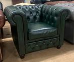 Prachtige Chesterfield Fauteuil Groen., Huis en Inrichting, Fauteuils, Ophalen, Zo goed als nieuw, 75 tot 100 cm, Chesterfield Brand