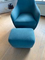 Wittmann draaistoel met poef groen, Ophalen, Zo goed als nieuw, Stof, 75 tot 100 cm