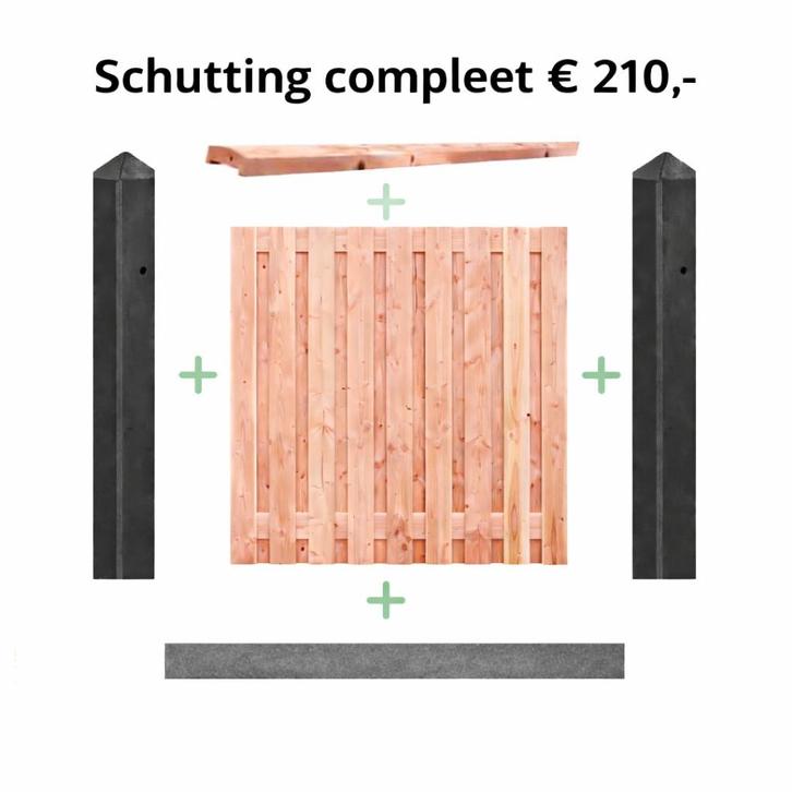 Douglas Schuttingen compleet pakket, Tuin en Terras, Tuinschermen, Nieuw, Hout, 150 tot 200 cm, 150 tot 200 cm, Ophalen of Verzenden