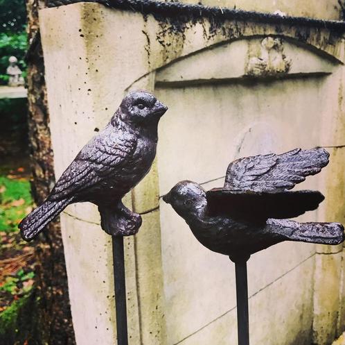 * gietijzer vogel op stok tuinsteker bloembinder vogeltje, Tuin en Terras, Tuinstekers, Nieuw, Ophalen