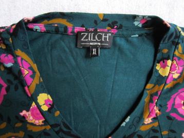 Fijne, soepele jurk van Zilch, maat XL, d.groen met bloemen beschikbaar voor biedingen