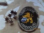 Duits politie embleem Bayerische Landpolizei + 6 metaal ster, Verzamelen, Militaria | Algemeen, Ophalen of Verzenden, Overige soorten