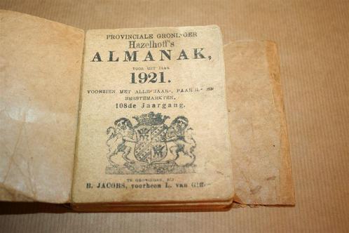 Provinciale Groninger hazelhoff's Almanak - 1921, Boeken, Geschiedenis | Stad en Regio, Gelezen, 20e eeuw of later, Ophalen of Verzenden