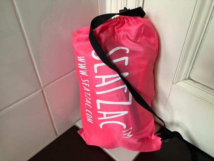 Mooie zitzak fatboy zitkussen van SeatZac in hoes - z.g.a.n., Huis en Inrichting, Zitzakken, Zo goed als nieuw, Zitzak, Roze, Ophalen of Verzenden