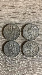 Vier zilveren Guldens Zilver 1955, 1956, 1957, 1958, Ophalen of Verzenden, Setje, Zilver