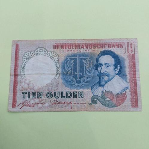 10 gulden biljet Hugo de Groot uit 1953 in ZF, Postzegels en Munten, Bankbiljetten | Nederland, Los biljet, 10 gulden, Ophalen of Verzenden