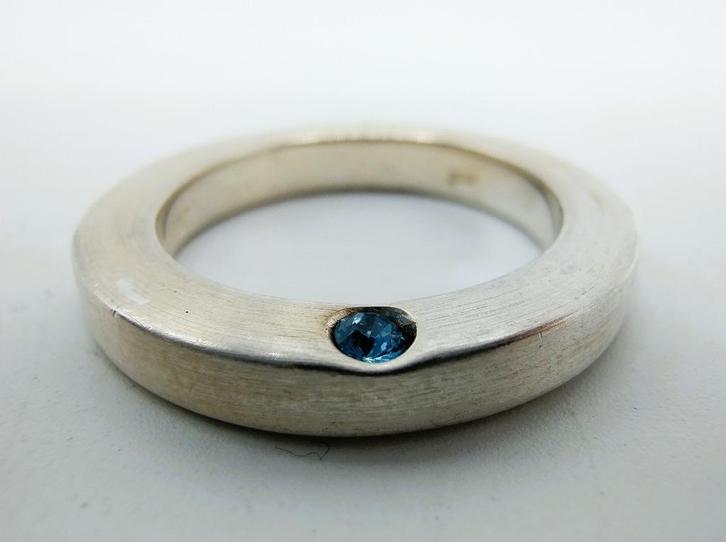 Zilveren ring, s Oliver, 925, 18 mm, Sieraden, Tassen en Uiterlijk, Ringen, Gebruikt, Dame, 18 tot 19, Zilver, Zilver, Met edelsteen