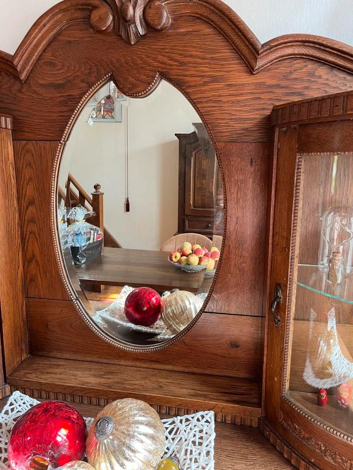 Antieke Theekast met Spiegel, Antiek en Kunst, Antiek | Meubels | Kasten, Ophalen