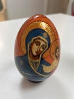 Russisch religieus ei, handgeschilderd, Antiek en Kunst, Antiek | Religie, Ophalen of Verzenden