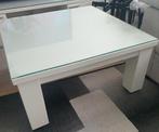 Mooie Salontafel met Glasplaat, 100 tot 150 cm, Zo goed als nieuw, Minder dan 50 cm, Rechthoekig