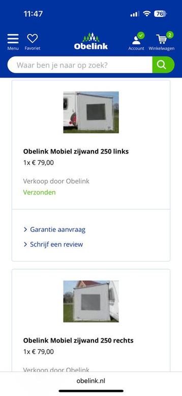 Zijwandjes fiamma zakluifel beschikbaar voor biedingen