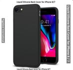 Liquid Silicone Backcover+9H screenprotector for i7/8_ Zwart, Telecommunicatie, Mobiele telefoons | Hoesjes en Frontjes | Apple iPhone