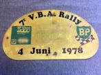 Rally schildjes / Rallyschild uit jaren 70-80 voor verzamela, Ophalen of Verzenden, Gebruikt, Auto's