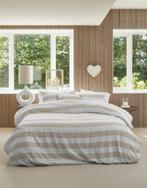 Riviera Maison dekbedovertrek STRIPED ZAND mousseline -50%, Verzenden, Dekbedovertrek, Nieuw, Overige kleuren