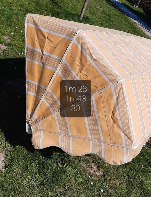 1 zonnig geel gestreepte markies, Tuin en Terras, Zonneschermen, Gebruikt, Ophalen