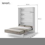 Concept opklapbed verticaal - 140x200 - Wit hoogglans, Niet ingevuld, Niet ingevuld, Niet ingevuld