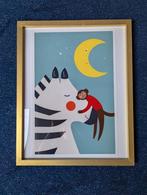 Kinderkamer deco foto lijst met slapende zebra en aap, Kinderen en Baby's, Kinderkamer | Inrichting en Decoratie, Ophalen of Verzenden