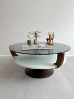 Vintage Space Age salontafel wengé/rookglas blad, jaren 60, Huis en Inrichting, Tafels | Salontafels, Ophalen, Space age, jaren 60, sixties, retro