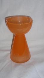 Oranje hyacint glas vaas Murano stijl, Oranje, Ophalen of Verzenden, Minder dan 50 cm, Glas