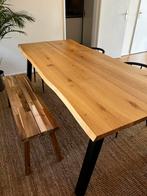 houten tafel en stoel, Huis en Inrichting, Tafels | Eettafels, 200 cm of meer, Zo goed als nieuw, Vijf personen of meer, Rechthoekig