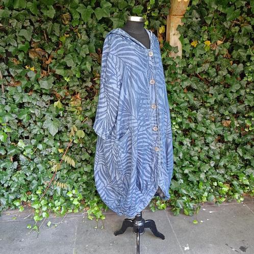 Lange Dunne Jas / Blouse Moonshine 2, Kleding | Dames, Grote Maten, Gedragen, Jas of Mantel, Blauw, Ophalen of Verzenden