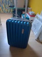 Blauwe Koffer met Uitschuifbare Handgreep, Ophalen, Uitschuifbare handgreep, Hard kunststof, Minder dan 50 cm