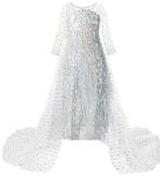 Prinses Elza Frozen jurk met pailletten en sleep maat 116, Ophalen of Verzenden, Zo goed als nieuw, 110 t/m 116, Meisje