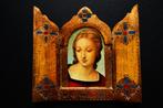 Goudverguld drieluik icoon Madonna del Cardellino Raffaello, Antiek en Kunst, Antiek | Religie, Ophalen of Verzenden