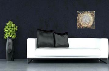 Broken Glass,    Abstract Schilderij - Aardetinten beschikbaar voor biedingen