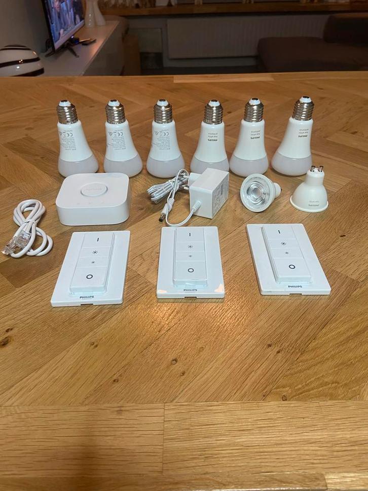 Philips Hue Set met Lampen, Bridge en Dimmer, Huis en Inrichting, Lampen | Overige, Zo goed als nieuw, Ophalen of Verzenden