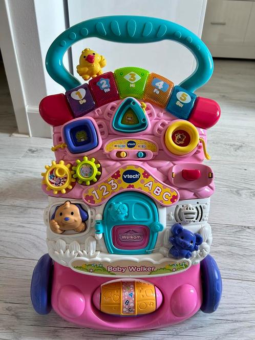 Zeer nette roze V-Tech baby walker te koop, Kinderen en Baby's, Speelgoed | Babyspeelgoed, Zo goed als nieuw, Overige typen, Met licht