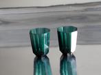 2 emerald groene borrel / shot glaasjes  Moser?, Antiek en Kunst, Ophalen of Verzenden
