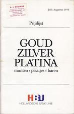 HBU Prijslijst goud zilver platina - munten. plaatjes. bare, Ophalen of Verzenden, Gelezen, Catalogus
