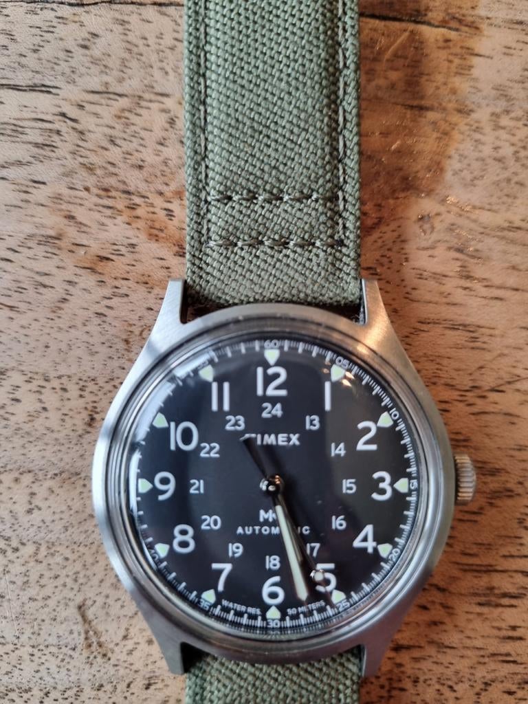 Timex horloge - Mk1 Automatic, Sieraden, Tassen en Uiterlijk, Horloges | Heren, Overige merken, Leer, Staal, Polshorloge