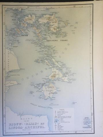 Indonesië, Riouw en Lingga, grote kaart, 1898 beschikbaar voor biedingen
