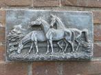 Paarden wanddecoratie betonnen beeld tuinbeeld beton, Tuin en Terras, Tuinbeelden, Nieuw, Ophalen of Verzenden