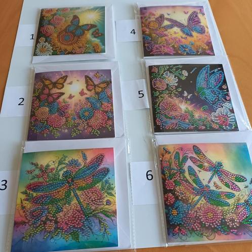 Diamond painting wenskaart Serie libelle, Hobby en Vrije tijd, Kaarten | Zelfgemaakt, Nieuw, Ophalen
