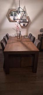 6 Grijze Eetstoelen - Gebruikt, Huis en Inrichting, Tafels | Eettafels, Ophalen, Minder dan 50 cm, Minder dan 50 cm, Modern