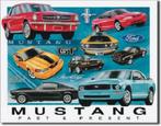 Ford Mustang Past & Present.  Metalen wandbord 31,5x 40,5 cm, Ophalen of Verzenden, Nieuw, Reclamebord