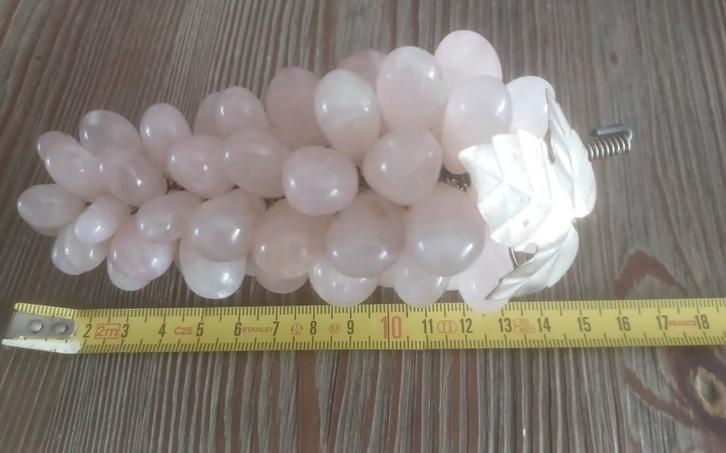 Prachtige rozenkwarts druiventros fruitschaal decoratie 15cm, Antiek en Kunst, Curiosa en Brocante, Ophalen of Verzenden