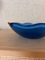 Kobalt Blauwe Fruitschaal glas Golvende Rand art deco, Antiek en Kunst, Ophalen of Verzenden